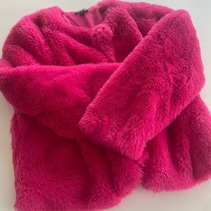 Barbie Core Hot Pink Faux Fur Coat